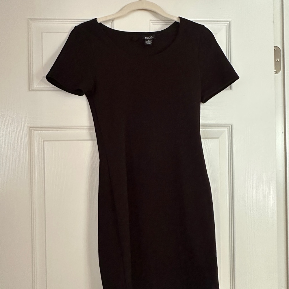 Rue21 Black Mini Dress Short Sleeve Crew Neck